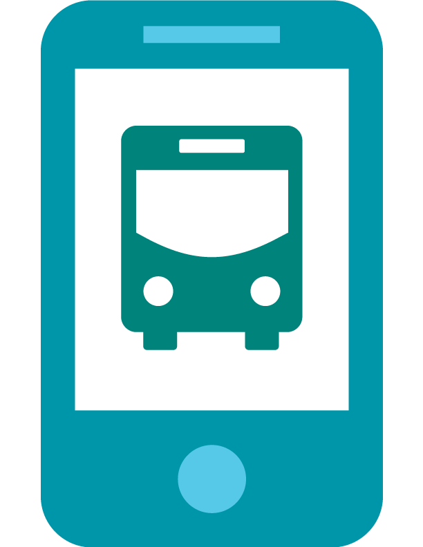 EC Rider Bus Icon on a Mobile Phone